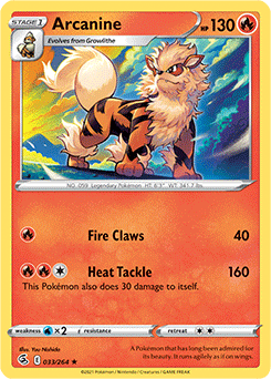 Arcanine 33/264 Pokémon card from Fusion Strike for sale at best price