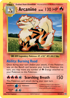 Arcanine 18/108 Pokémon card from Evolutions for sale at best price