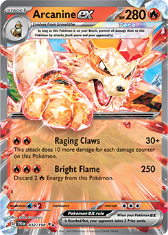 Double rare Pokémon card Arcanine ex 032/198 from Scarlet & Violet expansion