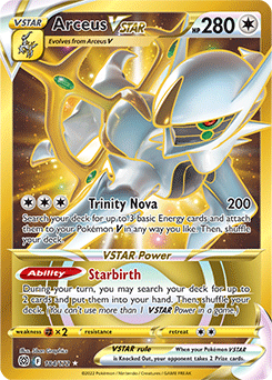 Gold Pokémon Pokémon card Arceus VSTAR 184/172 from Brilliant Stars expansion