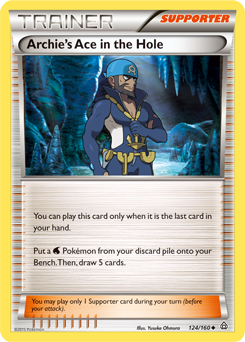 Uncommon Pokémon card Archie's Ace in the Hole 124/160 from Primal Clash expansion