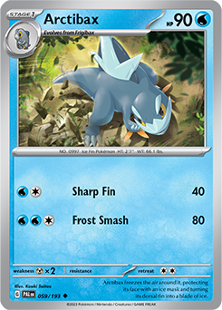 Uncommon Pokémon card Arctibax 059/193 from Paldea Evolved expansion