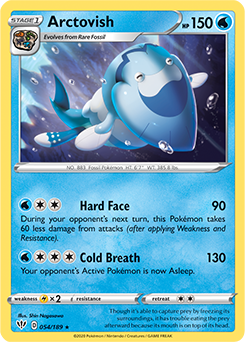 Rare Pokémon card Arcto Vish 54/189 from Darkness Ablaze expansion