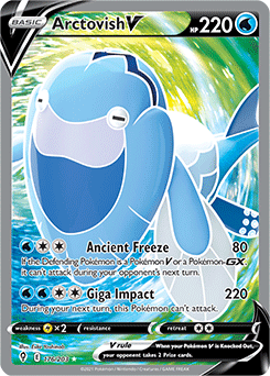 Full Art V Pokémon card Arcto Vish V 176/203 from Evolving Skies expansion