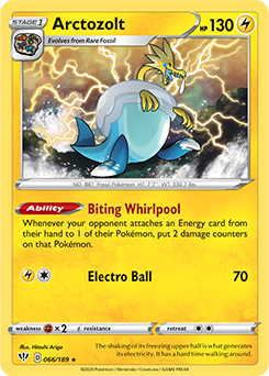 Arctozolt 66/189 Pokémon card from Darkness Ablaze for sale at best price