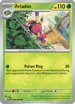 Common Pokémon card Ariados 2/88 from Perfect Order expansion