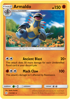Armaldo 112/236 Pokémon card from Cosmic Eclipse for sale at best price
