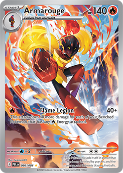 Illustration rare Pokémon card Armarouge 86/84 from Pitch Black expansion