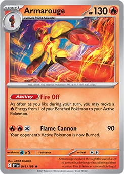 Rare Pokémon card Armarouge 041/198 from Scarlet & Violet expansion