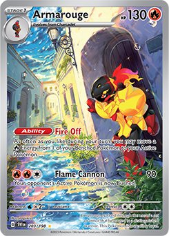 Illustration rare Pokémon card Armarouge 203/198 from Scarlet & Violet expansion