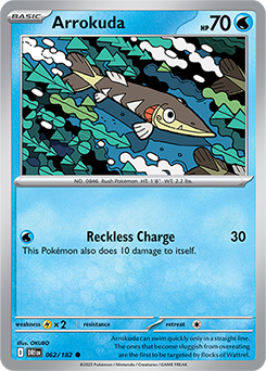Common Pokémon card Arrokuda 62/182 from Destined Rivals expansion