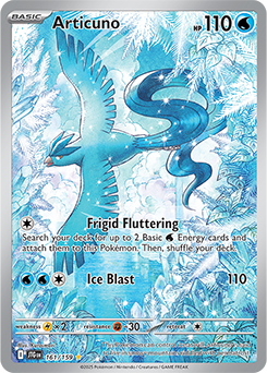 Illustration rare Pokémon card Articuno 161/159 from Journey Together expansion