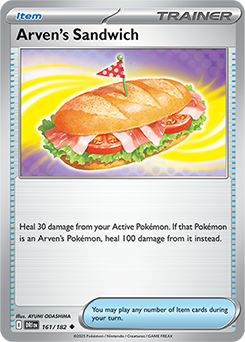 Uncommon Pokémon card Arven's Sandwich 161/182 from Destined Rivals expansion