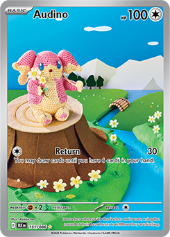 Illustration rare Pokémon card Audino 151/86 from Black Bolt expansion