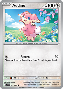 Common Pokémon card Audino 74/86 from Black Bolt expansion