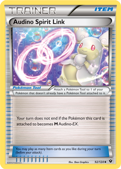 Uncommon Pokémon card Audino Spirit Link 92/124 from Fates Collide expansion