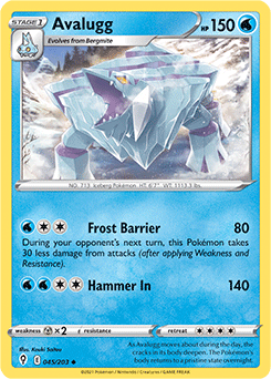 Uncommon Pokémon card Avalugg 45/203 from Evolving Skies expansion