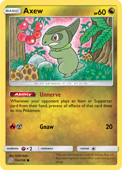 Axew 154/236 Pokémon card from Unified Minds for sale at best price