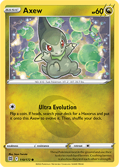 Common Pokémon card Axew 110/172 from Brilliant Stars expansion