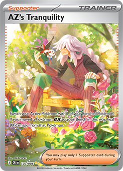 Carte Pokémon Illustration spéciale rare Tranquillité d'A.Z. 120/86 de la série Chaos Ascendant