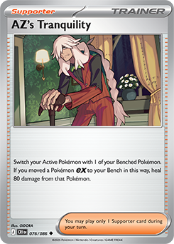 Carte Pokémon Peu commune Tranquillité d'A.Z. 76/86 de la série Chaos Ascendant