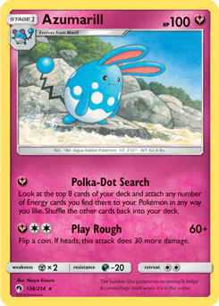 Azumarill 136/214 Pokémon card from Lost Thunder for sale at best price