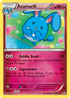 Azumarill 103/160 Pokémon card from Primal Clash for sale at best price