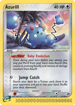 Carte Pokémon Peu commune Azurill 31/100 de la série Ex Tempête de Sable