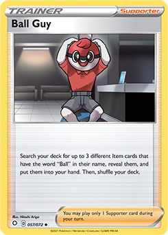 Uncommon Pokémon card Ball Guy 057/072 from Shining Fates expansion