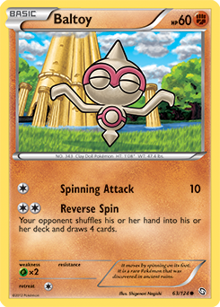 Common Pokémon card Baltoy 63/124 from Dragons Exalted expansion