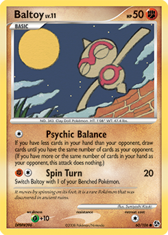 Common Pokémon card Baltoy 60/106 from Great Encounters expansion
