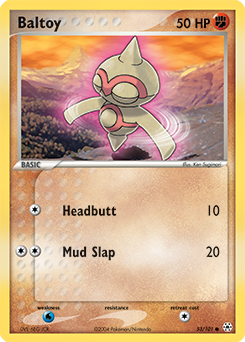 Common Pokémon card Baltoy 53/101 from Ex Hidden Legends expansion