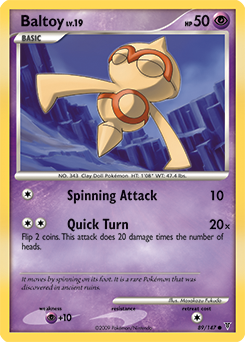 Common Pokémon card Baltoy 89/147 from Supreme Victors expansion