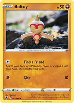 Common Pokémon card Baltoy 093/195 from Silver Tempest expansion