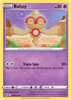 Common Pokémon card Baltoy 058/172 from Brilliant Stars expansion