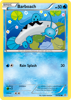 Common Pokémon card Barboach 39/160 from Primal Clash expansion