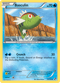 Uncommon Pokémon card Basculin 35/114 from Black & White expansion