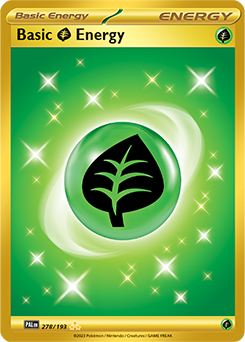 Hyper rare Pokémon card Basic Grass Energy 278/193 from Paldea Evolved expansion