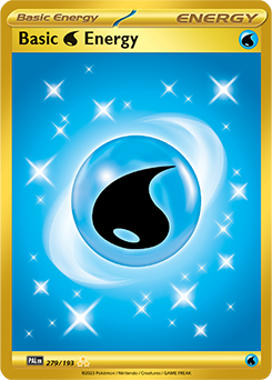 Hyper rare Pokémon card Basic Water Energy 279/193 from Paldea Evolved expansion