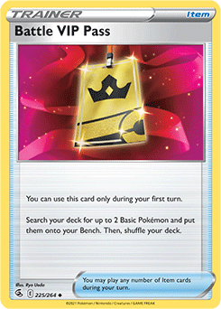 Uncommon Pokémon card Battle VIP Pass 225/264 from Fusion Strike expansion