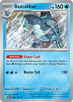 Rare Pokémon card Baxcalibur 060/193 from Paldea Evolved expansion