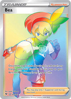 Secrète Rainbow Dresseu Pokémon card Bea 193/185 from Vivid Voltage expansion