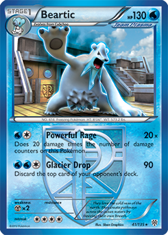 Rare Pokémon card Beartic 41/135 from Plasma Storm expansion