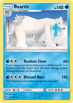 Beartic 62/214 Pokémon card from Lost Thunder for sale at best price