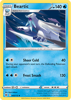 Uncommon Pokémon card Beartic 043/172 from Brilliant Stars expansion