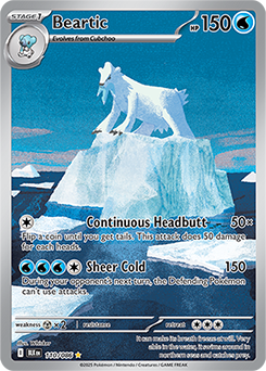 Illustration rare Pokémon card Beartic 110/86 from Black Bolt expansion