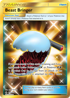 Secret Gold Pokémon card Beast Bringer 229/214 from Unbroken Bonds expansion