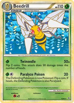 Rare Pokémon card Beedrill 12/95 from Unleashed expansion