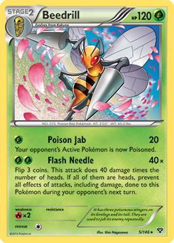 Rare Pokémon card Beedrill 5/146 from X&Y expansion