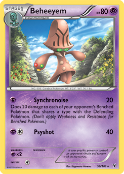 Rare Pokémon card Beheeyem 56/101 from Noble Victories expansion
